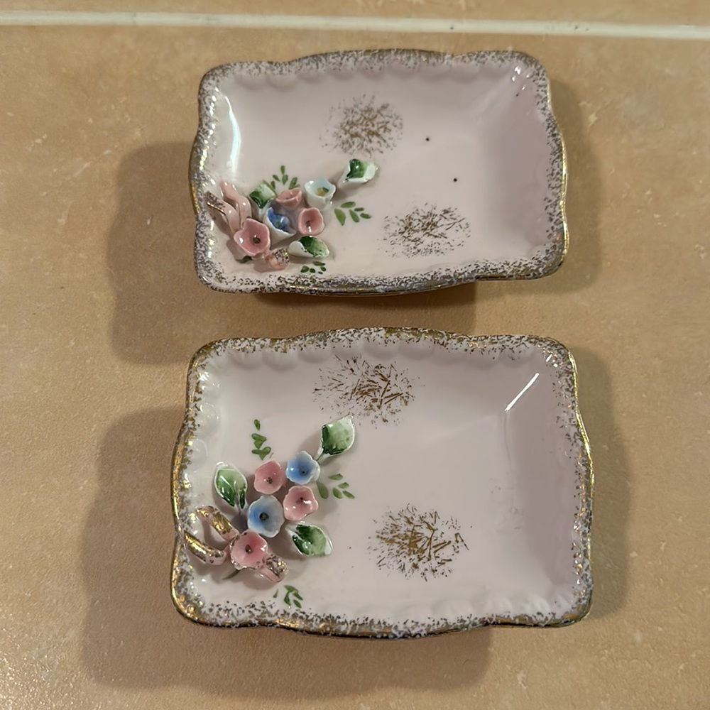 Vintage PAIR Of Norcrest Fine China Trinket Dish